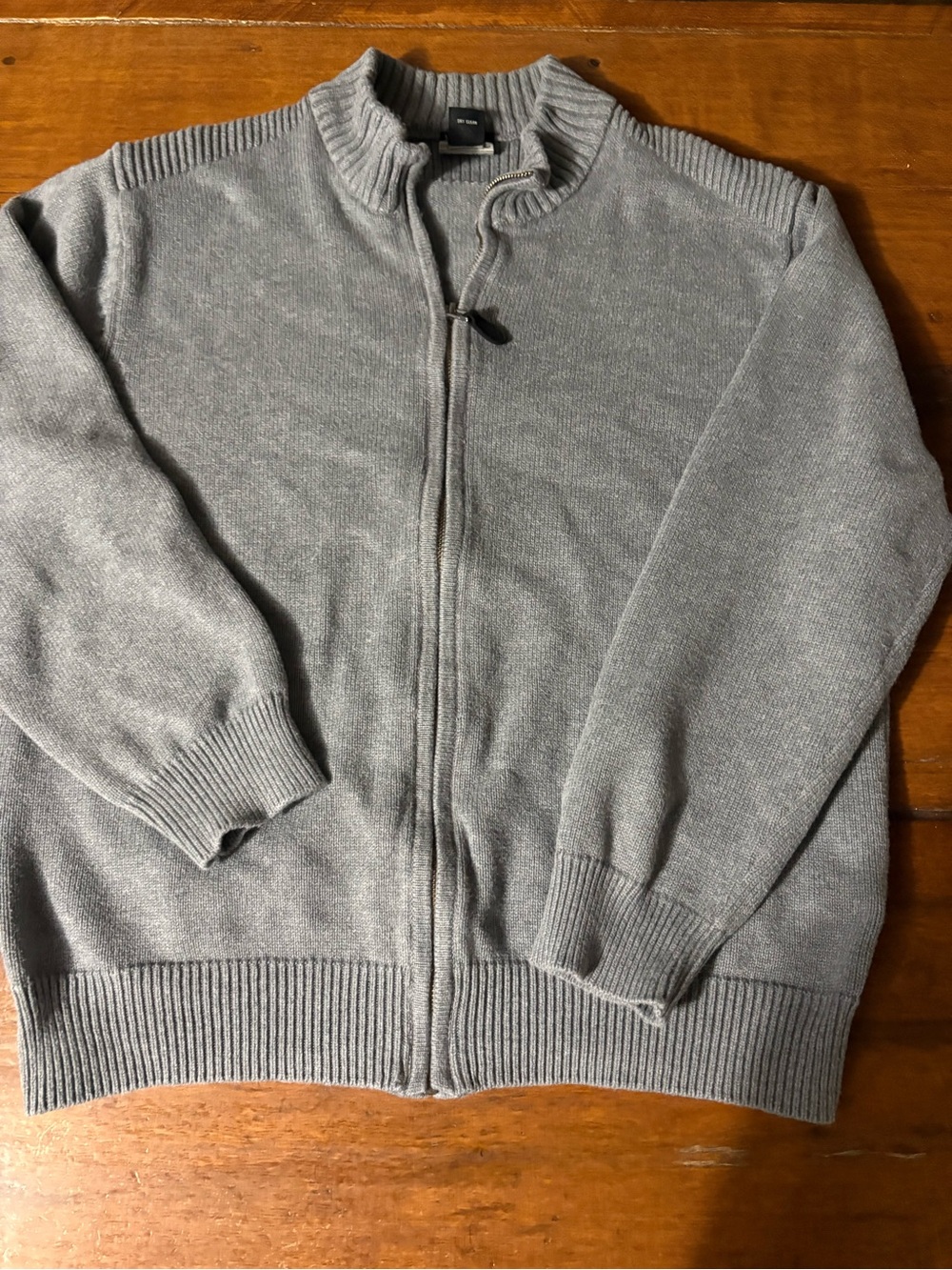 Jos. A. Bank Men's Heather Gray Full-Zip Knit Sweater